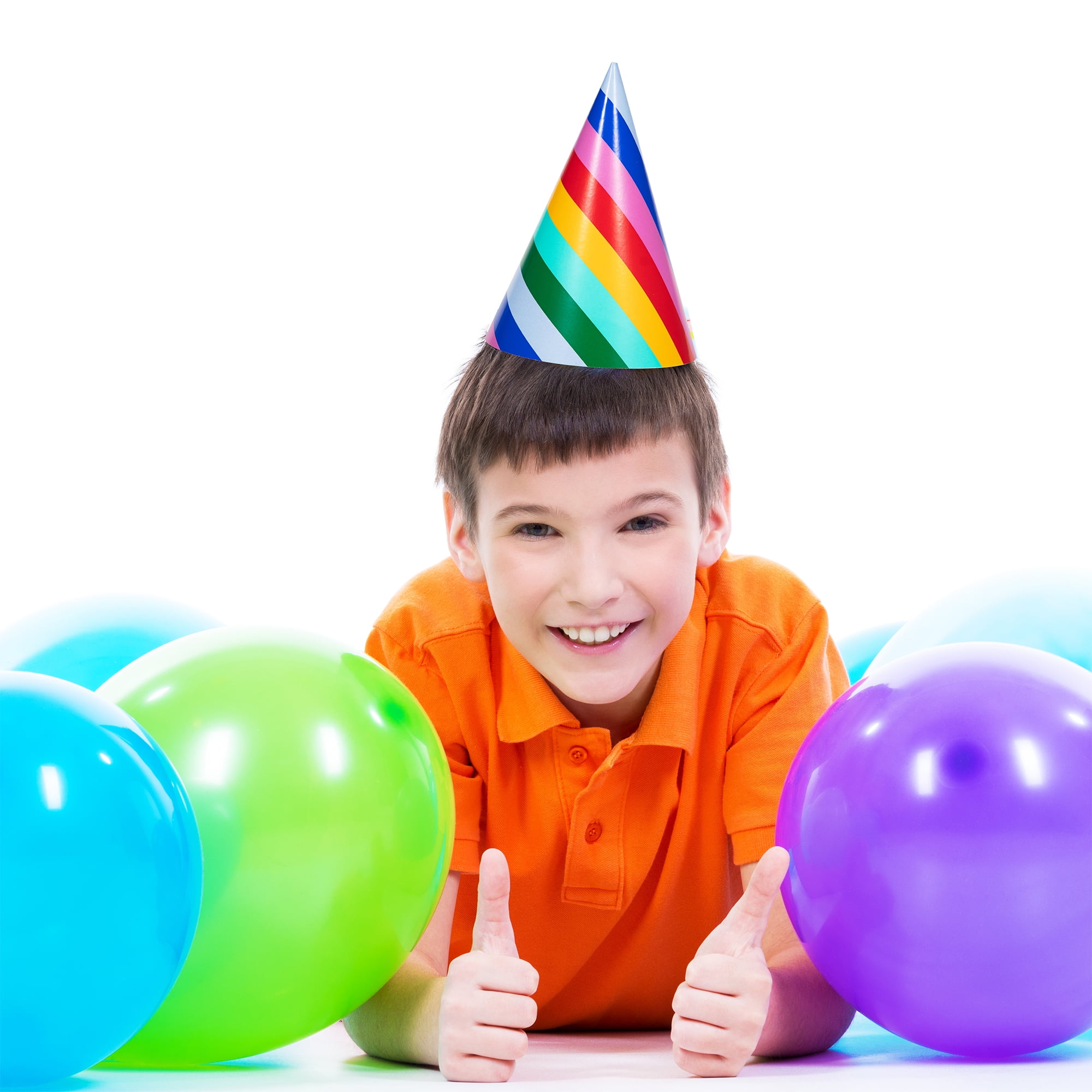 Multicolor Striped Party Hats, 4 Count, by Way To Celebrate