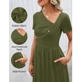 thumbnail image 4 of Merokeety Womens Summer Work Dresses Asymmetrical Casual Mini Dresses Army xl, 4 of 5