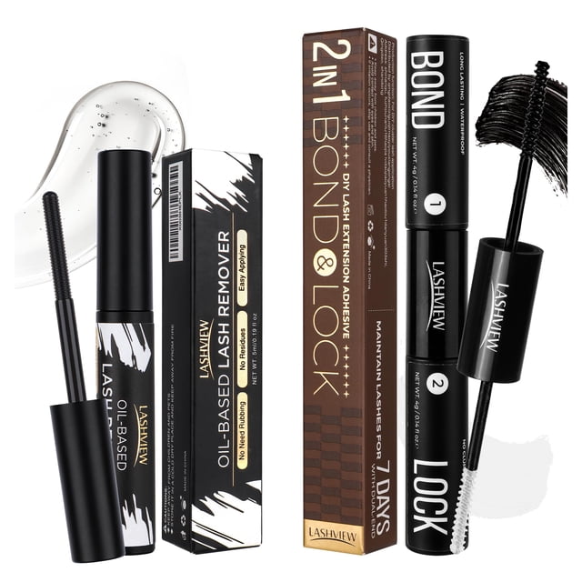 Kit Quita Pestañas y Adhesivo LASHVIEW Resistente al Agua y Sin Látex