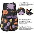 thumbnail image 2 of Yayeee Double Oven Mitt Kitchen Heat Resistant Baking 35" x7" Quilted Glove, Yellow Halloween Ghosts, 2 of 6