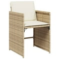 thumbnail image 2 of vidaXL 11 Piece Patio Dining Set with Cushions Beige Poly Rattan, 2 of 8