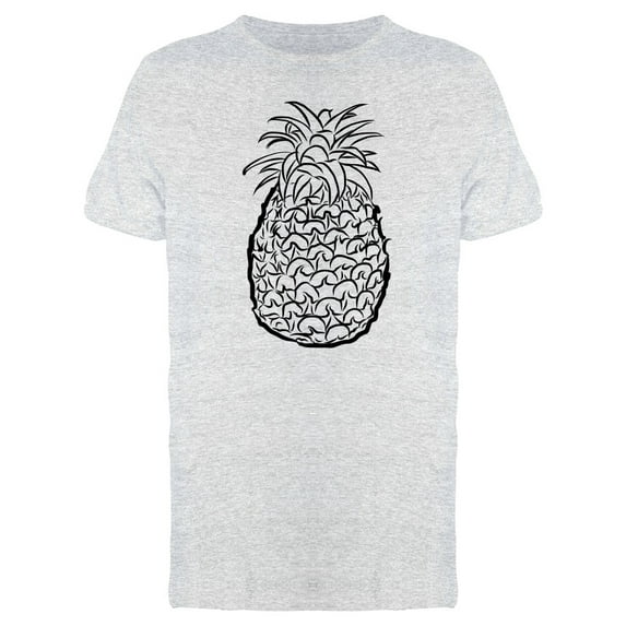 Pineapple Silhouette B&W T-Shirt Men -Image by Shutterstock, Male Large