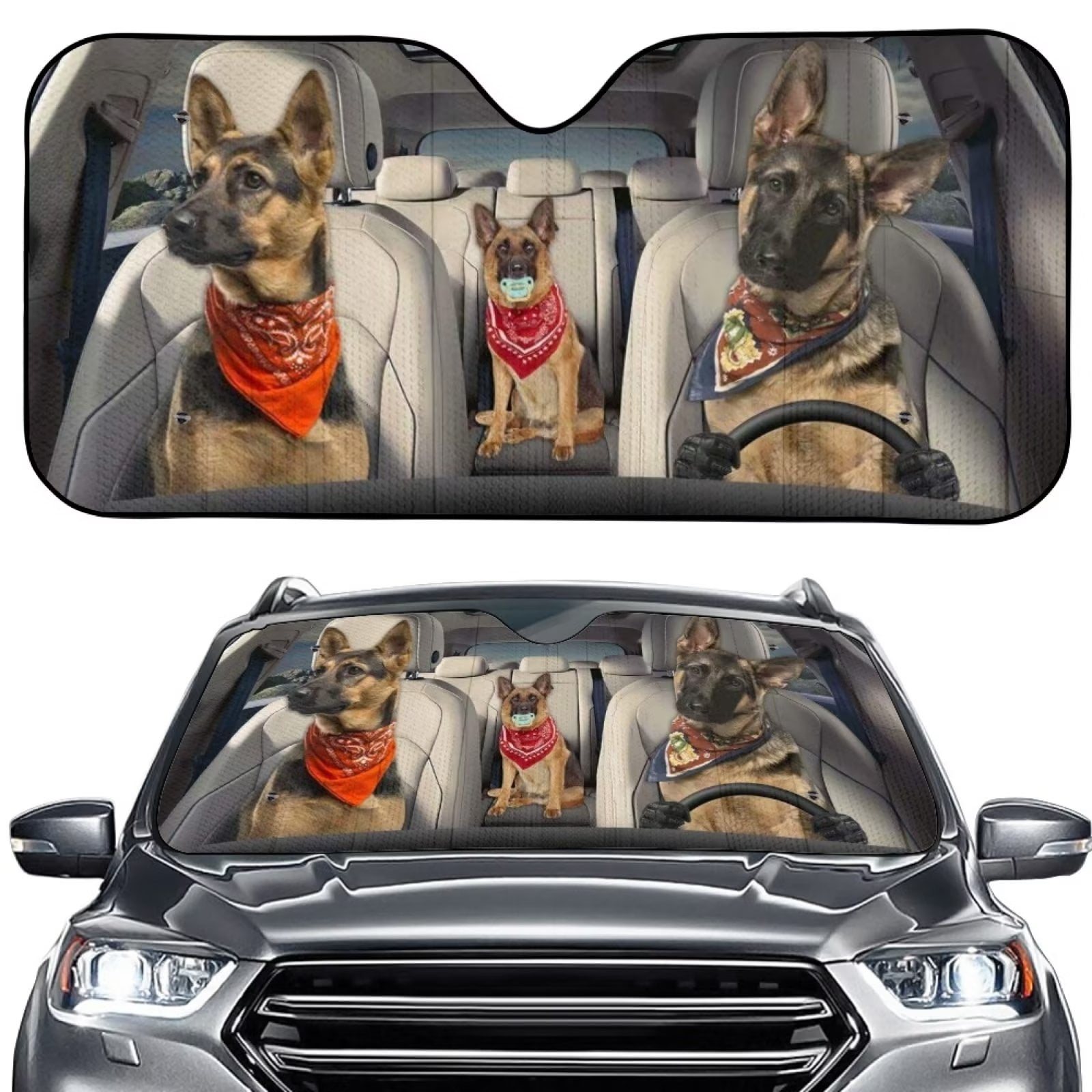 NETILGEN German Shepherd Dog Party Car Sunshade Universal Fit Truck