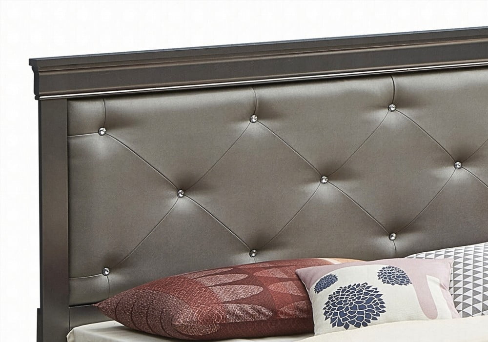 King Size metal platform bed frame does not need box spring black for master bedroom