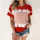 thumbnail image 2 of Blusas para las Mujeres Casual Impreso Cuello Redondo Manga Corta Camiseta Top, Tops Cortos para las Mujeres Primavera Verano, 2 of 5
