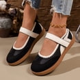 thumbnail image 6 of Women's Retro Mary Jane Slip On Sneakers Lightweight Non Slip Comfort Casual Walking Tennis Flats Black 41, 6 of 8