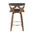 thumbnail image 5 of LumiSource Walnut Wood, Charcoal Fabric, Chrome Gardenia Counter Stool - Set of 2, 5 of 8