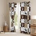 thumbnail image 4 of Homewish Deer Moose Bear Black Out Curtains for Teens, Rustic Jungle Hunting Curtains Pack of 2 (42x63 Each), Brown Retro Plaid Bedroom Curtains, Curtains and Drapes Decor, 4 of 6
