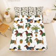 thumbnail image 4 of Manfei Kawaii Dachshund Queen Sheets, Western Botanical Queen Sheet Sets, Green, 4pcs, 1 Flat Sheet, 1 Fitted Sheet and 2 Pillowcases, 4 of 6