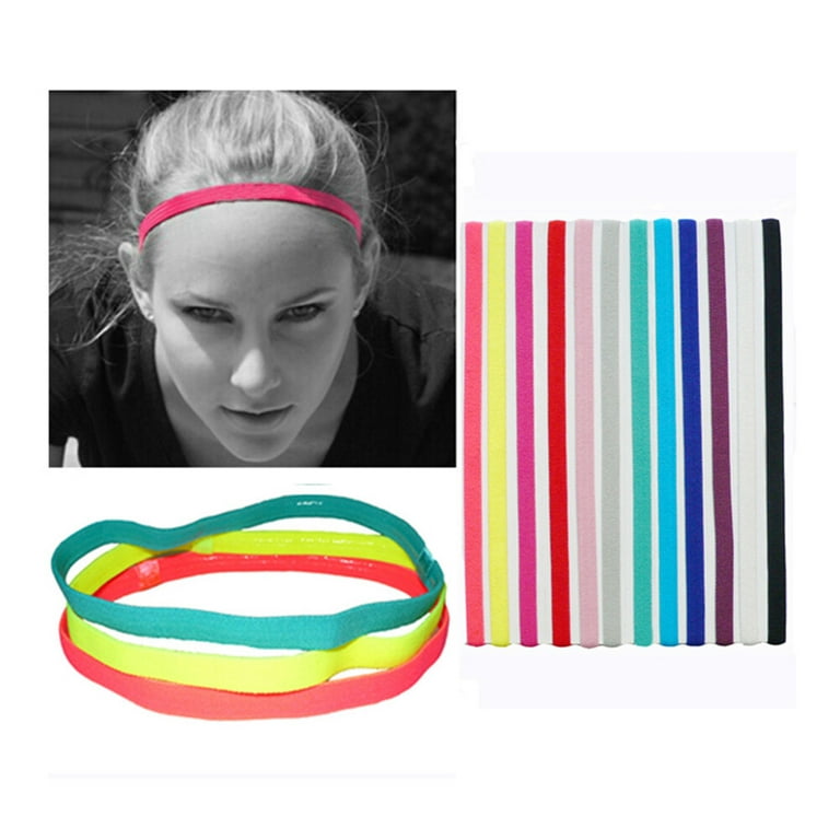 12Pcs Elastic Yoga Headband Fitness Hair Sports Headwrap Candy