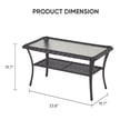 thumbnail image 4 of POCASSY Wicker Outdoor Coffee Table, 19.7"*37.8" Tempered Glss Top Black Rattan Outdoor Coffee Table with 2-Layer Storage Furniture Tables for Garden,Porch,Backyard, 4 of 6