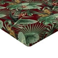 thumbnail image 4 of Ambesonne Tropical Boho Fitted Sheet, Nature Themed Palms, Full Size, Maroon Fern Green, 4 of 5