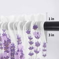 thumbnail image 5 of Purple Lavender Valance Curtains for Kitchen/Living Room/Bathroom/Bedroom Window, Rod Pocket Small Topper Half Short Window Curtains Voile Sheer Scarf, Farmhouse Pastoral Botanical Floral 54"x18", 5 of 8