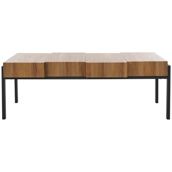 SAFAVIEH Alexander Modern Wood Coffee Table, Natural Brown/Black