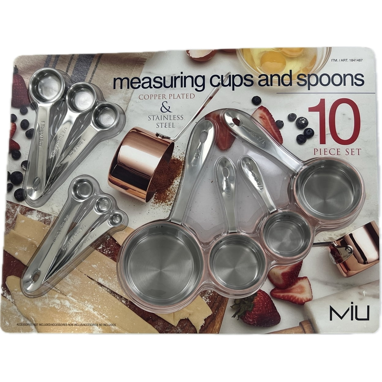 MIU Copper Plated  Stainless Steel Measuring Cups and Spoons, 10 Piece Set (new)