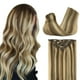 thumbnail image 1 of Extensiones de cabello humano Remy real y natural con clip para mujeres, 14 pulgadas, 4,23 oz (120 g), paquete de 7, 8A, 1 of 5