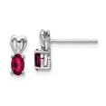 thumbnail image 1 of Boucles d'Oreilles Pendantes en Argent Sterling 925 en Rubis Créé Pierre de Naissance Juillet, 1 of 6
