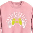 thumbnail image 2 of Instant Message - Skeleton Gamer Hands - Toddler & Youth Crewneck Fleece Sweatshirt, 2 of 5