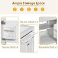 thumbnail image 3 of 30 Inch Bathroom Vanity Set of 2 with Ceramic Sinks, Modern Bathroom Storage Cabinets Each with 2 Doors and a Shelf, Solid Wood Frame Bathroom Vanities, White, 3 of 8