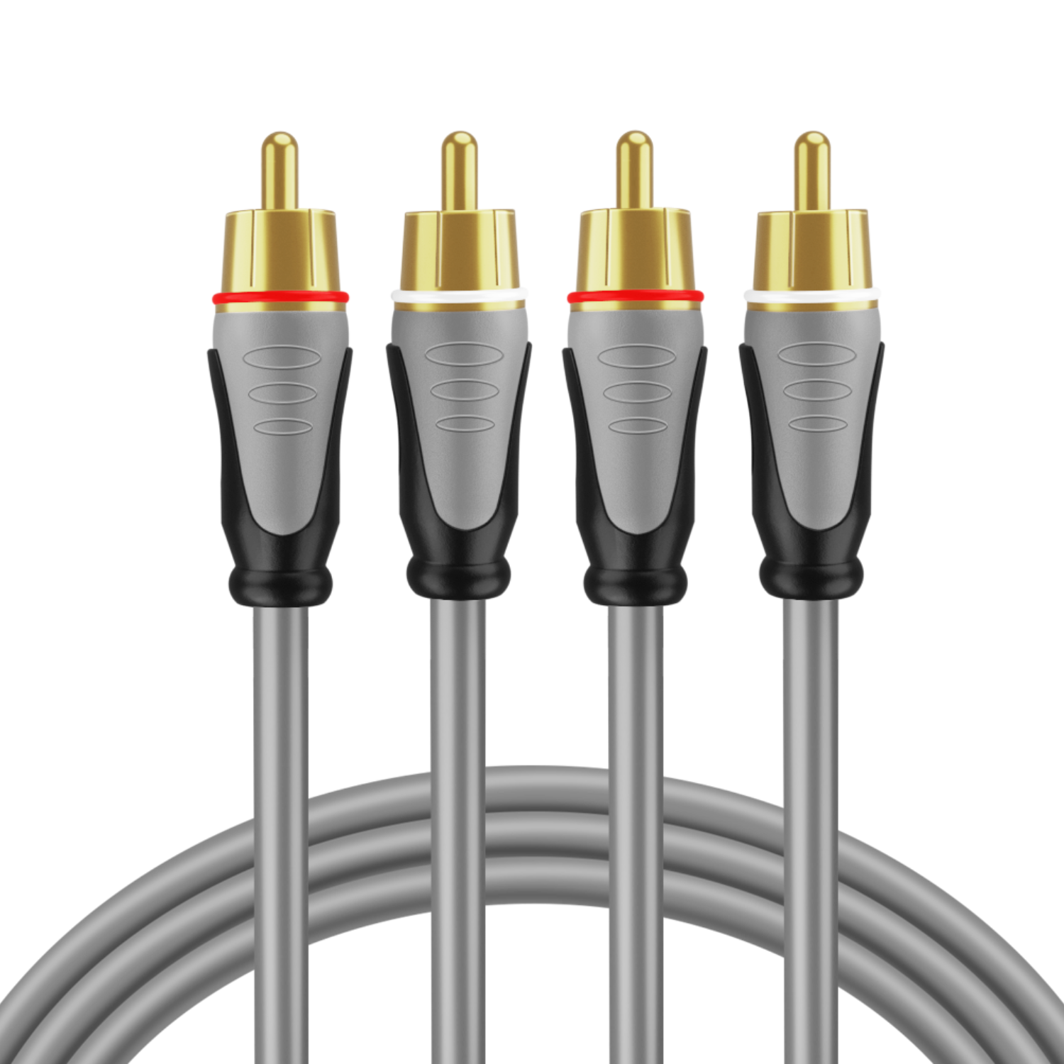 RCA Cable - 2RCA Male to 2RCA Male with Dual Shielded RCA Audio Cable - 2 Channel RCA Male to Male Stereo Connector, Gold Plated RCA Cables 6ft for Amplifiers, Car Audio, Home Theater, Speakers - image 2 of 6