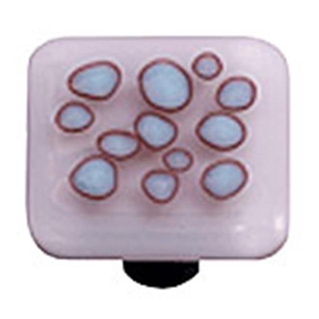 Reactive Clear Neo-Lavender Square Glass Cabinet Knob - Black Post