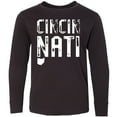 thumbnail image 3 of Inktastic Cincinnati, Ohio Distressed Font Long Sleeve Youth T-Shirt, 3 of 5