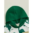 thumbnail image 6 of 2Pcs Baby Toddler Boy Summer Hooded Outfits 3 6 12 18 24 Months 2T 3T Short Sleeve Dinosaur Print Hoodie Tops + Shorts  Clothes Set, 6 of 9
