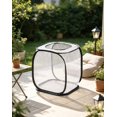 thumbnail image 3 of Collapsible Insect Habitat Cage 30x30x30cm Black Trim White Mesh Pop Up Cage with Zipper for Outdoor Use, 3 of 3