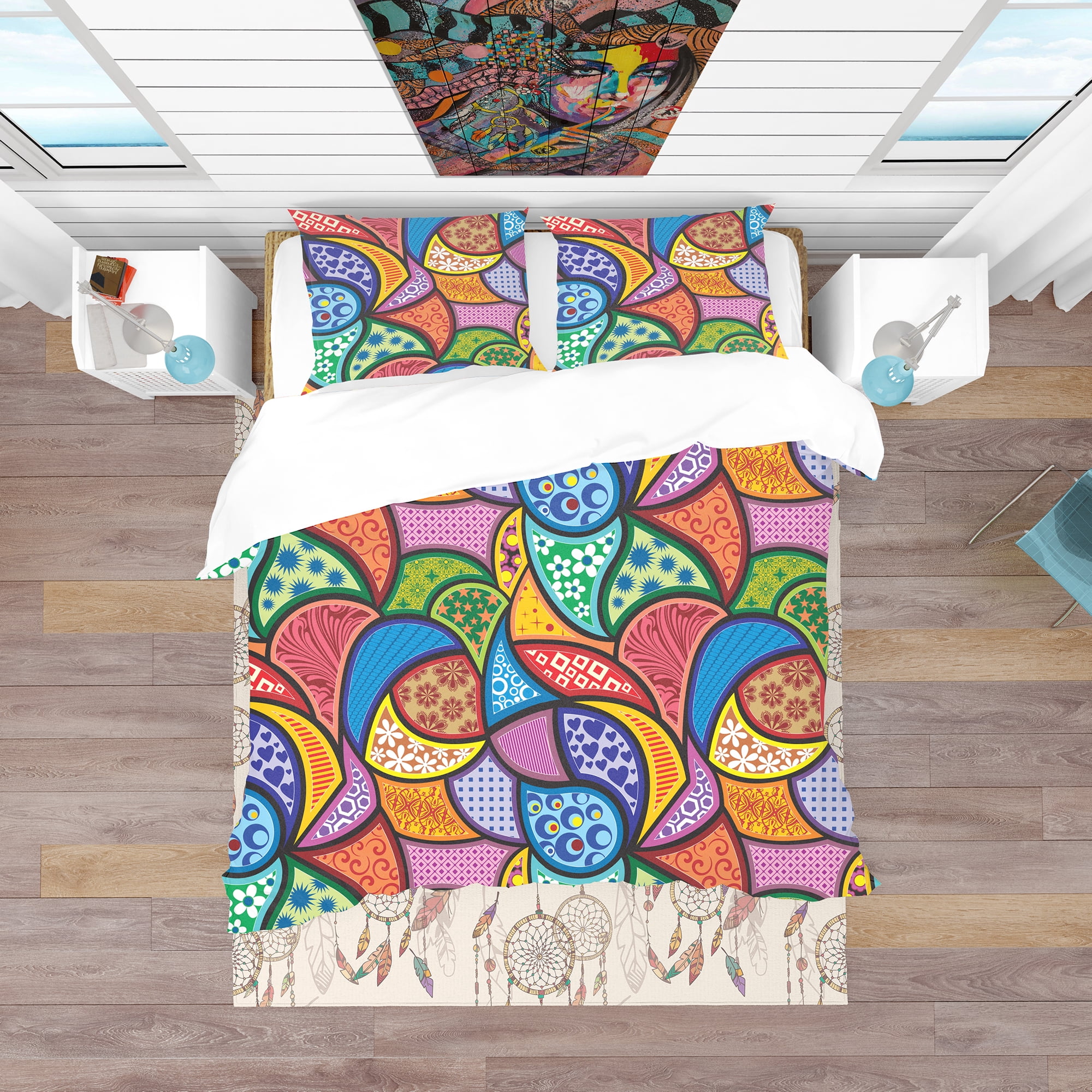 Designart 'Abstract Colorful Pattern' Bohemian & Eclectic Duvet Cover Set