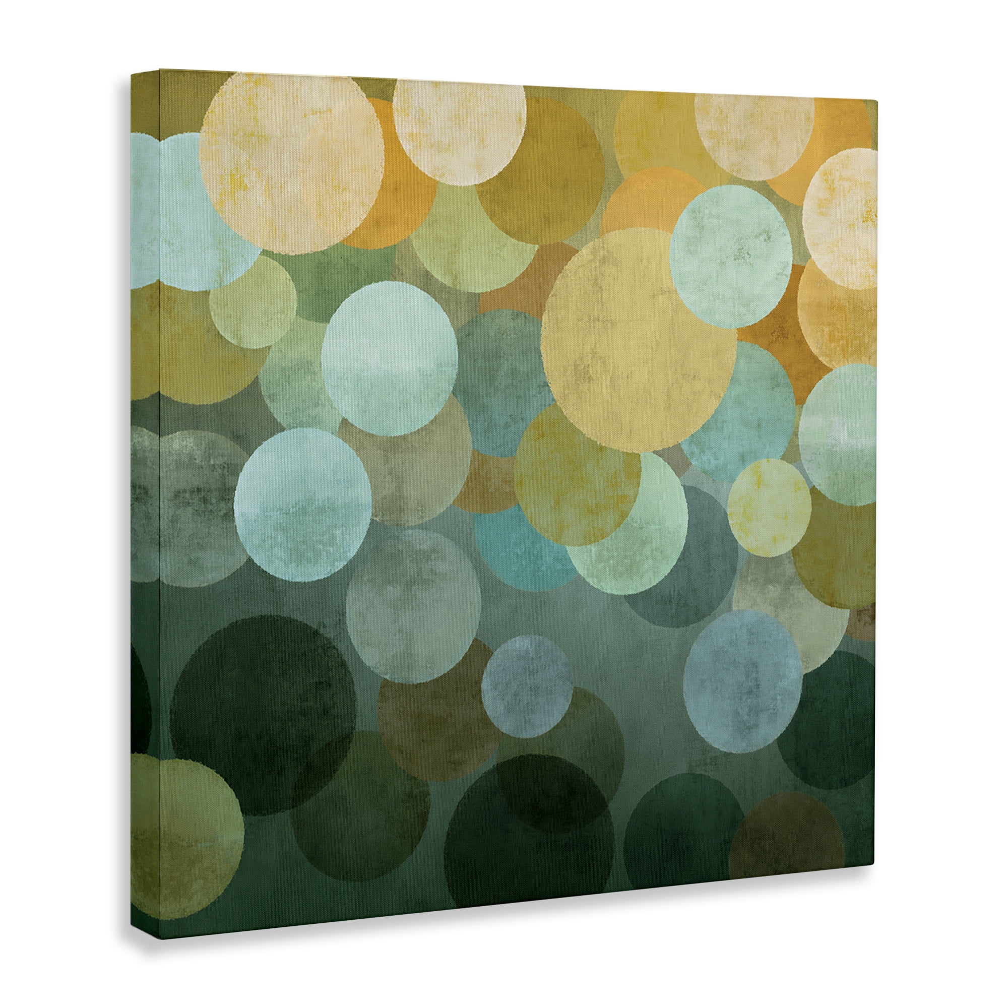 Stupell Industries Round Layered Circles Abstract Painting Gallery Wrapped Canvas Art Print Wall Art, 24 x 24