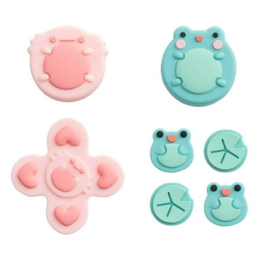 GeekShare ABXY Key Button Caps & Thumb Grips for Nintendo Switch/Switch OLED Silicone Frog & Axolotl