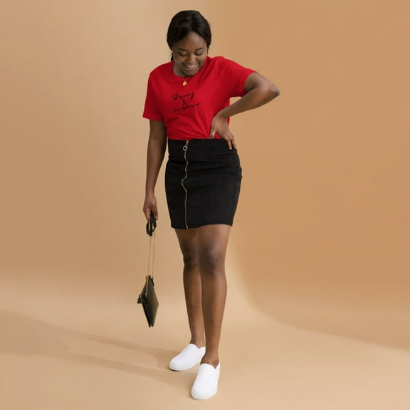 Strong & Fearless t-shirt (Red, XS)