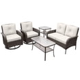 thumbnail image 3 of INTER HUT 5 Pieces Patio Furniture Set, Outdoor Rattan Chair Wicker Conversation Sets with Cushions and Glass Coffee Table, 3 of 9