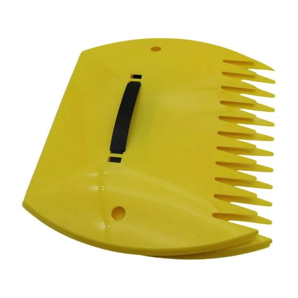 recogedoras de hojas, rastrillos manuales versátiles, herramienta de jardinería para limpiar basura, escombros de césped, esparcir mantillo en Rectángulo amarillo