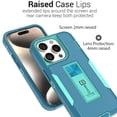 thumbnail image 4 of CoverON For Apple iPhone 15 Pro Phone Case, Military Grade Heavy Duty Full Body Kickstand Cover, Turquoise, 4 of 8