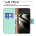 thumbnail image 5 of Allytech Galaxy S22 Case, Wallet Case for Galaxy S22, PU Leather with Lanyard Kickstand Shockproof Wrist Strap Shock Absorption Cards Holder Wallet Case Cover for Samsung Galaxy S22, Green, 5 of 5