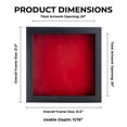 thumbnail image 3 of 20x20 Shadow Box Frame Black Wood | With a 3/4" Usable Display Depth | Includes a Red Real Suede, 3 of 6