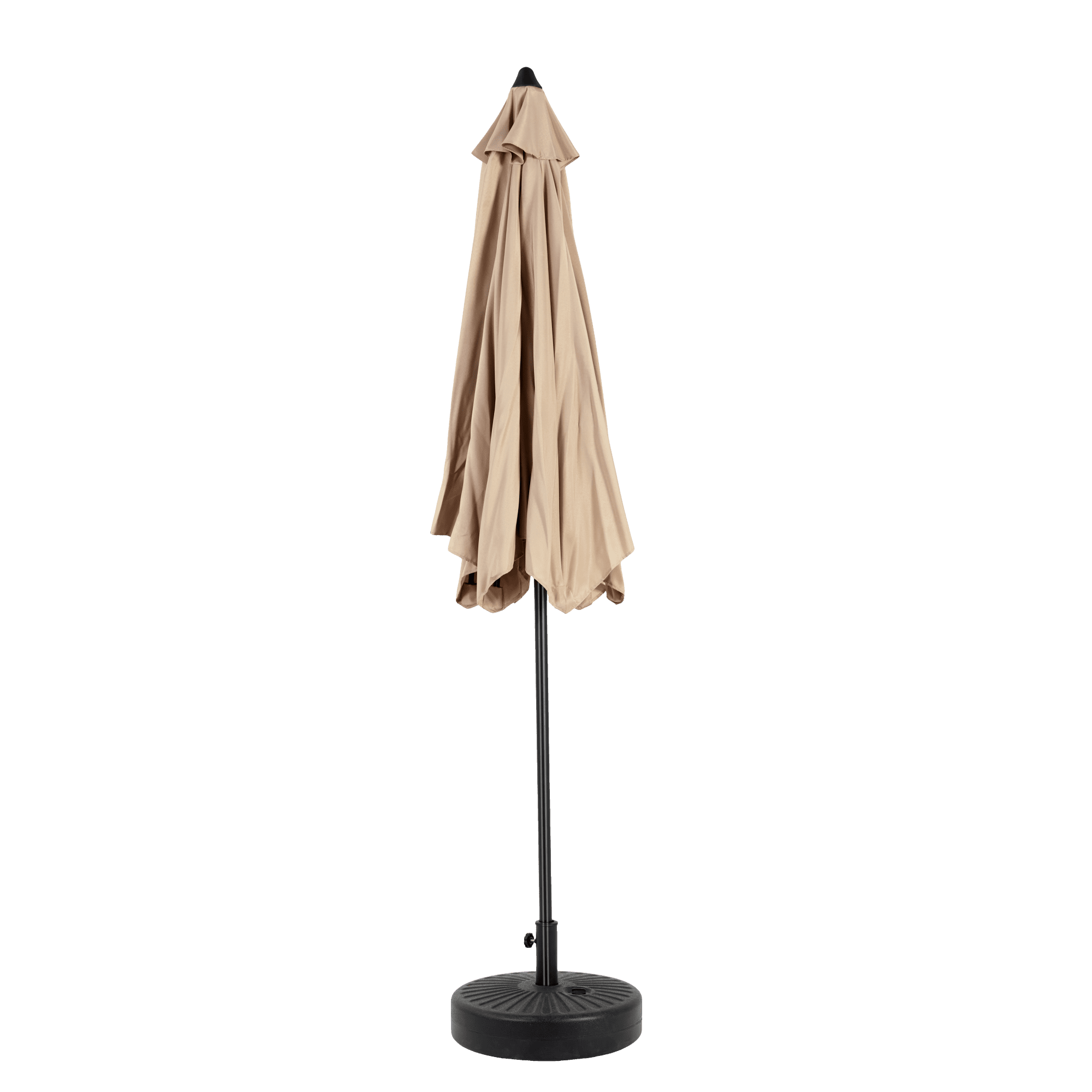 9FT Outdoor Patio Umbrella,Outdoor Table Umbrella with Push Button Tilt and Crank, Market Umbrella 6 Sturdy Ribs , Deck, Backyard, Pool (Base Not Included),Khaki