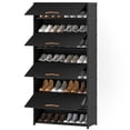 thumbnail image 1 of Zapatero de 9 niveles con puerta, estantes para 36 pares de zapatos, organizador para clóset, entrada, pasillo y recámara, color negro, 1 of 8
