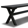 thumbnail image 2 of Grain Wood Furniture Cascais Solid Wood Bench with Trestle Base in Black Oak Top and Base, 2 of 5