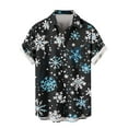 thumbnail image 3 of Mens Christmas Hawaiian Shirts Party Short Sleeve Button Down Shirt Turndown Collar Blouse, 3 of 5