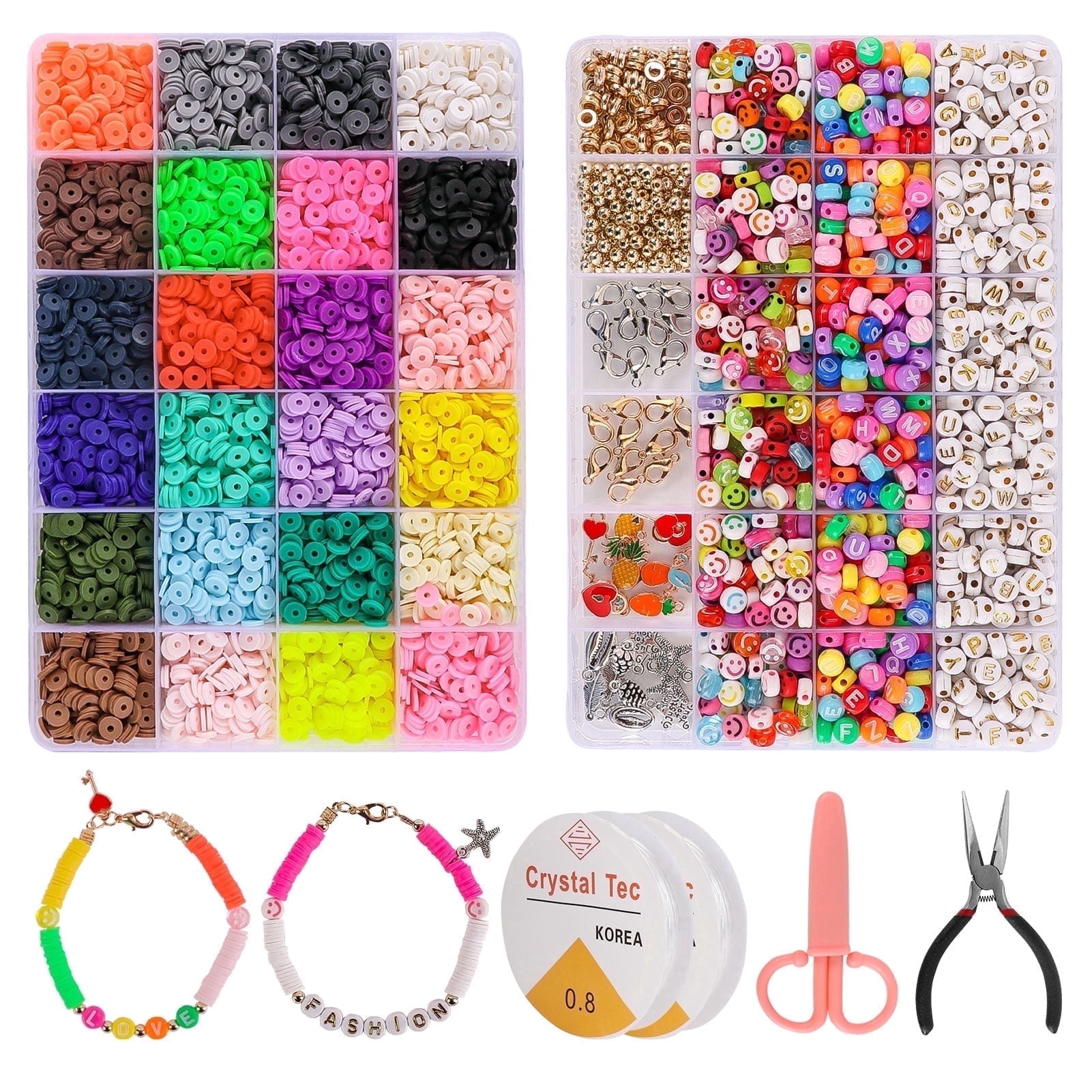 CandWuom 7360 Pcs Polymer Clay Bead Jewelry Kit photo 1