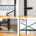 thumbnail image 5 of SUPERJARE Bakers Rack with Power Outlet, Kitchen Coffee Bar Table, Wood Microwave Stand with Hooks and Storage Shelves, Kitchen Shelf Rack, Black, 5 of 7