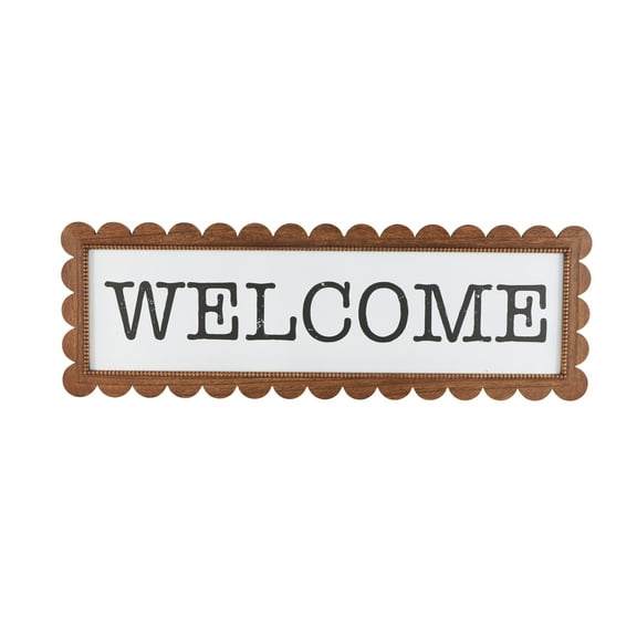 DecMode Sign Handmade Welcome Wood Decorative Sign with Black Lettering, 1-Piece