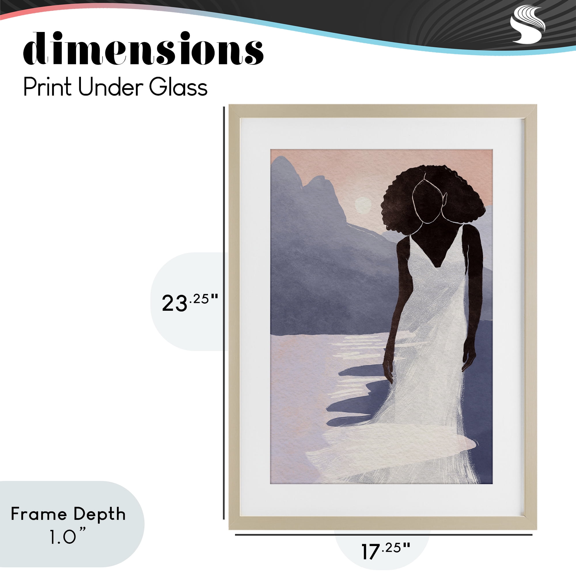 Stupell Industries White Gown Silhouette at Sunset Birch Framed Print Under Glass, design by Yuyu Pont