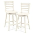 thumbnail image 1 of Costway 2 PCS 24.5" Counter Height Bar Chairs Swivel Bar Stools with Hollow Backrest White, 1 of 8