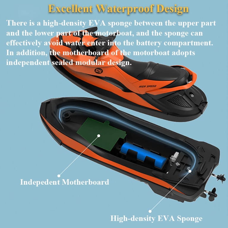 Remote Control Jet Ski, Funtogether Toys, Mini High-Speed Electric