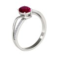 thumbnail image 2 of AoneJewelry 10K Oval Shape Created Ruby Diamond Ring In Rose, White & Yellow Gold, 2 of 5