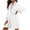 White, variant on Ashirexll Nightgowns for Women Collar Medium Long Satin Simulated Silk Home Solid Color Lace Up Soft Nightgown Blue L