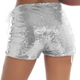 thumbnail image 6 of Byworldtasic Women's Carnival Sparkly Sequin Micro Shorts Y2k Low Rise Mini Booty Shorts, 6 of 9